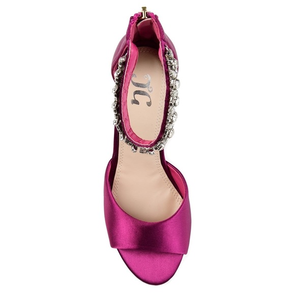 Journee Collection Womens Connor Wedge Heel Zip Open Toe Sandals sz 9.5M (BERRY) - Picture 6 of 8